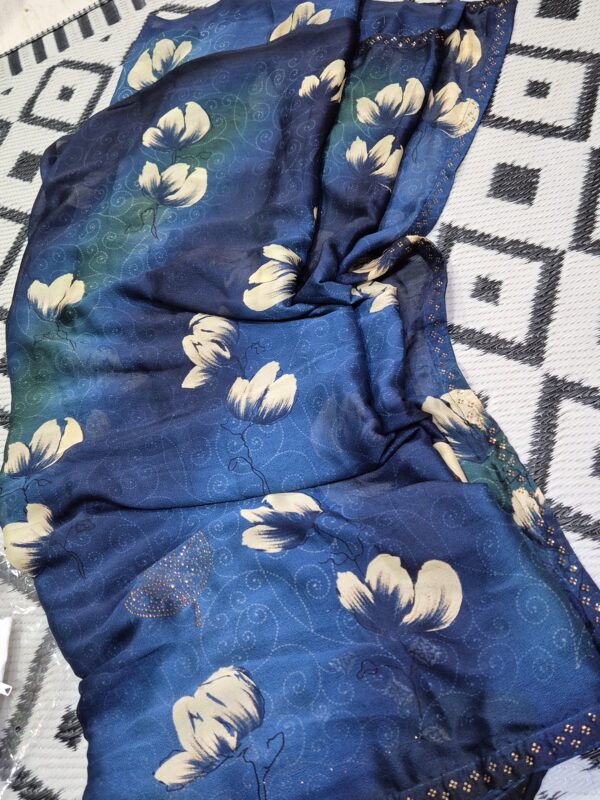 Synthetic Printed Saree - Image 9