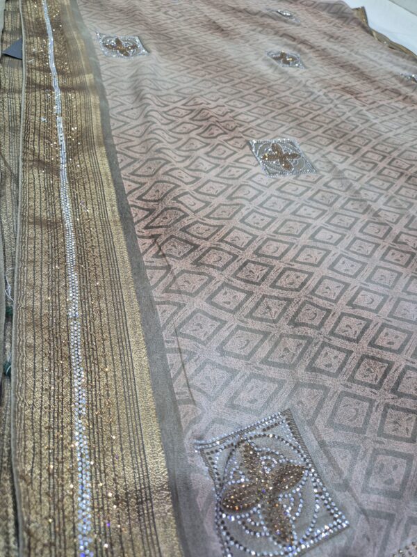 Synthetic Saree in Shaded - Image 2