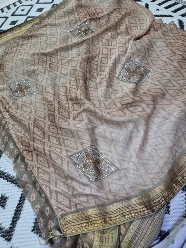 Synthetic Saree in Shaded - Image 5