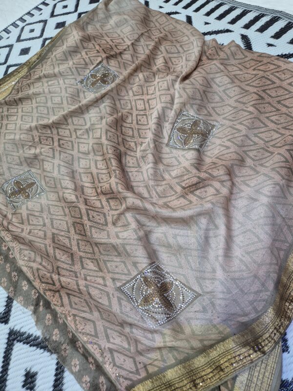 Synthetic Saree in Shaded - Image 4
