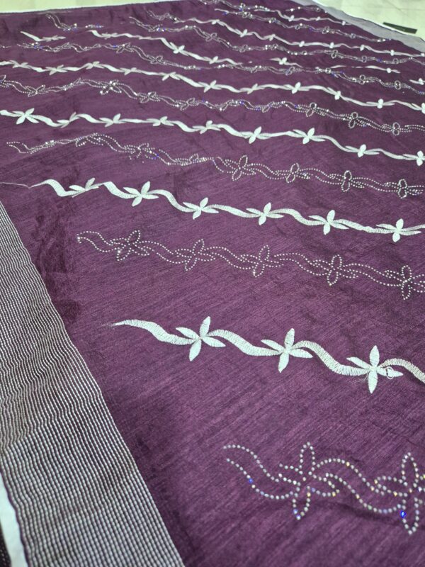 Cotton Saree with white Thread work