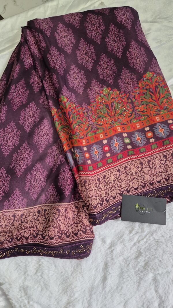 Printed Synthetic Saree - Image 2